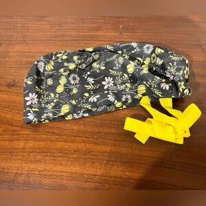 Floral Scrub Cap with Buttons